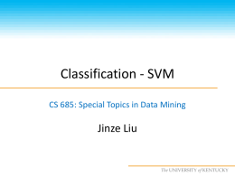 CS685 : Special Topics in Data Mining, UKY