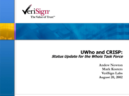 UWho and CRISP
