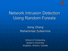 Network Intrusion Detection using Random Forests.