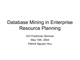 Database Mining in Enterprise Resource Planning