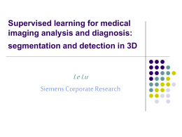 Supervised learning for medical imaging analysis and diagnosis