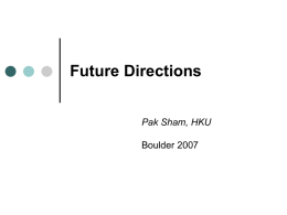 Future Direction Pak Sham 2007