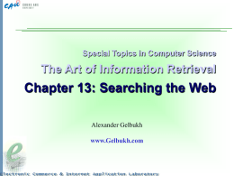 Lecture 10: Searching the Web