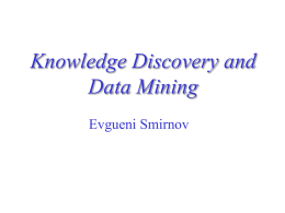 Knowledge discovery and data mining