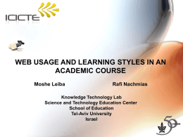 WEB USAGE AND LEARNING STYLES IN AN ACADEMIC