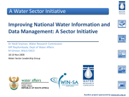 Improving National Water Information and Data Management