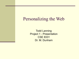 Personalizing the Web - Lyle School of Engineering