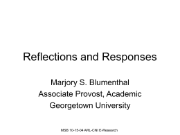 Reflections and Responses - Association of Research Libraries (ARL®)