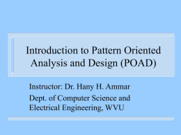 Introduction to POAD - Lane Department of Computer Science and
