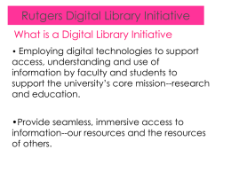 Digital Collection WG - Rutgers University Libraries