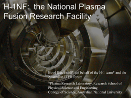 Overview of the H-1NF National Facility