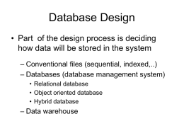 System Data Design