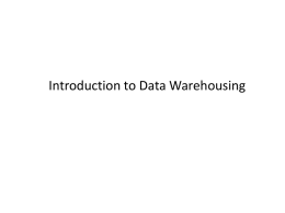 Intro to data warehousing