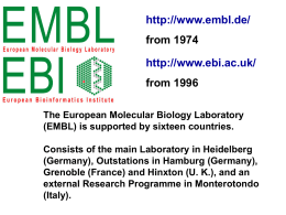 European Molecular Biology Institute European Bioinformatics Institute