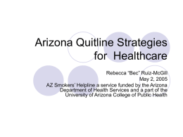 Arizona Quitline Strategies and Healthcare