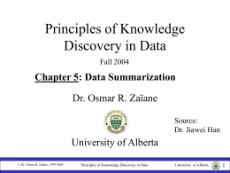 Principles of Knowledge Discovery in Databases