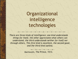 Organizational Intelligence