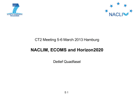 Inputs of CT2 to Horizon2020