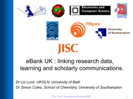 eBank UK - linking research data, learning & scholarly
