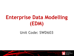 Enterprise Data Modelling (EDM)