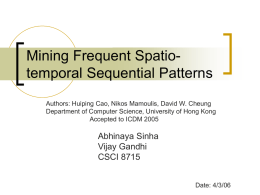 Spatio-temporal sequential pattern
