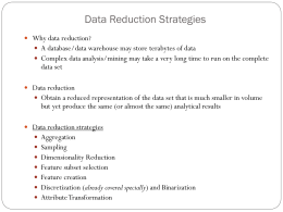 Data Reduction Strategies