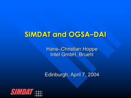 SIMDAT and OGSA-DAI