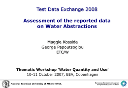 8c_ETC_water Assessment of the reported on water abstraction