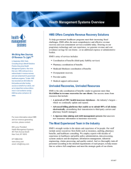 HMS Offers Complete Revenue Recovery Solutions