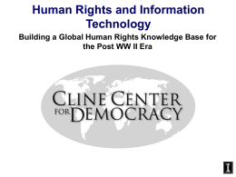 Human Rights and Information Technology the Post WW II Era