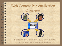 Content Personalization Overview
