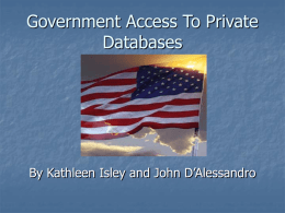 Government Access To Private Databases