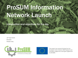 ProSUM Information Network Launch, 23 April 2015.