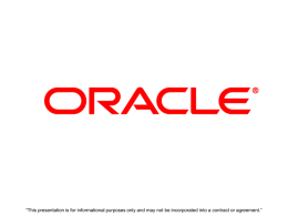 Presentation - Oracle Software Downloads