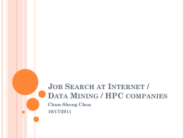 Job Search at Internet / Data Mining