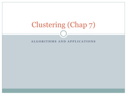 Clustering (Chap 7)