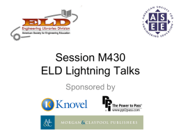 M430 - ELD Lightning Talks