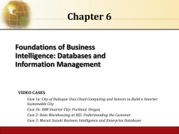 foundations of business intelligence