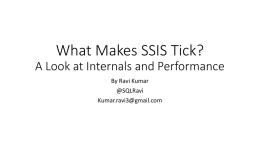 SSIS Internals and Performance