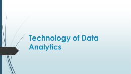 Technology of Data Analytics
