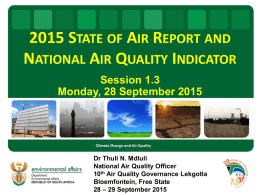 2015 State of Air Report and National Air Quality Indicator Session