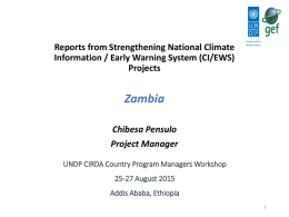 Zambia - UNDP Climate Change Adaptation