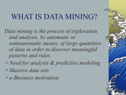WHAT IS DATA MINING DM#1