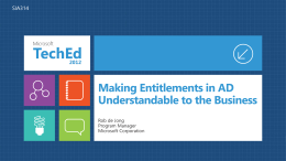 Making Entitlements in AD Understandable to the Business