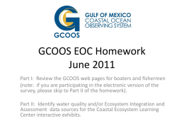 GCOOS EOC Homework June 2011