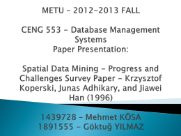 Spatial Data Mining - COW :: Ceng