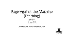 Rage Against the Machine (Learning)