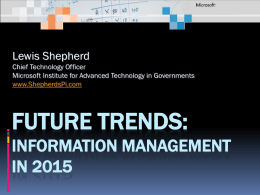 Future Trends - Society for Information Management