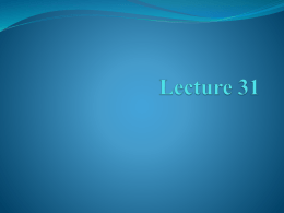Lecture 31