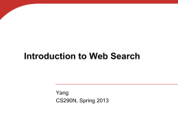 Introduction to Search Engines.